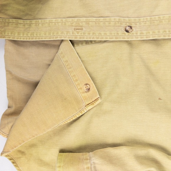 Vintage 90s Scouting Shirt Women Medium Tan Embroidered Patches Safari Utility - Picture 8 of 9